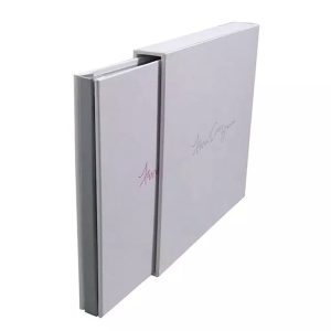 hardcover book with slipcase packing box